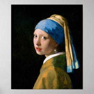 Girl with a Pearl Earring, Johannes Vermeer, 1665 ポスター