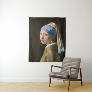 Girl with a Pearl Earring-Johannes Vermeer Art タペストリー