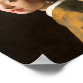 Girl with a Pearl Earring Portrait Painting ポスター (角)