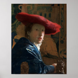 Girl with a Red Hat by Vermeer - Poster ポスター