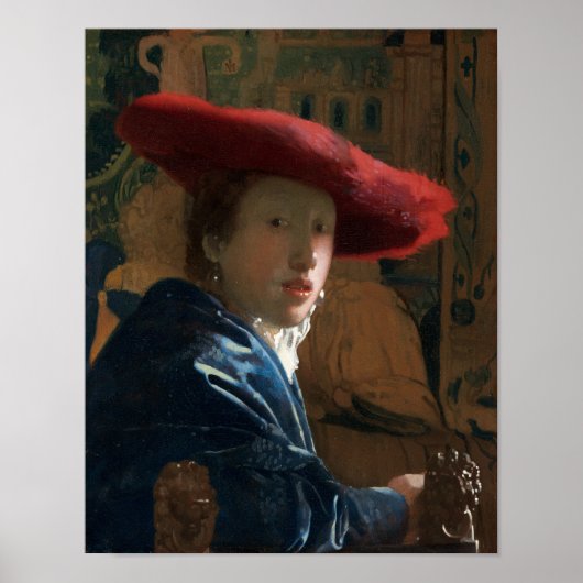Girl with a Red Hat by Vermeer - Poster ポスター (正面)