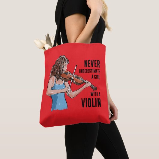 Girl With A Violin Tote トートバッグ (クローズアップ)