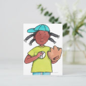 Girl with Baseball & Glove ポストカード (スタンド正面)