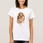 Girl with Beagle Puppy Tシャツ (正面)