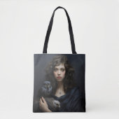 Girl with Birds トートバッグ (正面)