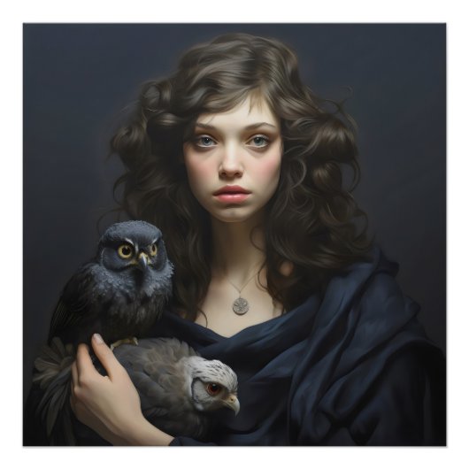 Girl with Birds フォトプリント (正面)
