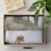 Girl With Black Horse By Stream Decoupage 薄葉紙 (ギフト)