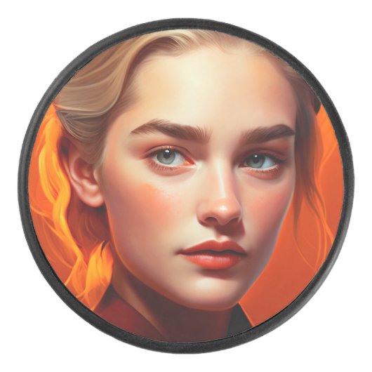 Girl with blue eyes アイスホッケーパック (正面)