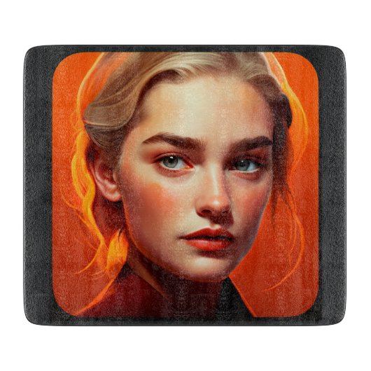 Girl with blue eyes カッティングボード (正面)