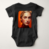 Girl with blue eyes ベビーボディスーツ (裏面)