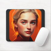 Girl with blue eyes マウスパッド (マウス)