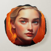 Girl with blue eyes ラウンドクッション (裏面)