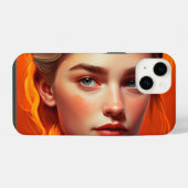 Girl with blue eyes iPhoneケース (裏面横)