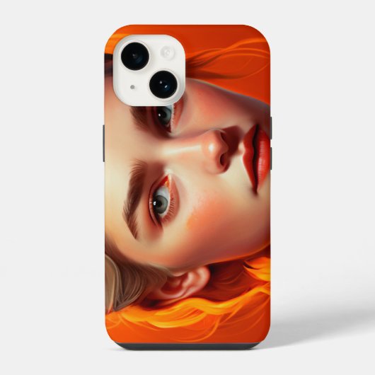 Girl with blue eyes iPhoneケース (裏面)