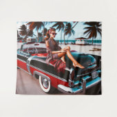 Girl with Car タペストリー (正面(横))