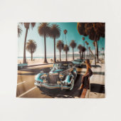 Girl with Car タペストリー (正面(横))