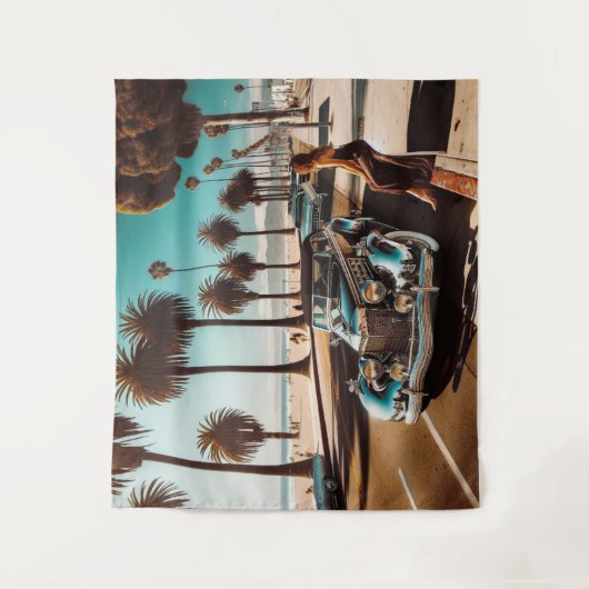 Girl with Car タペストリー (正面)