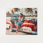 Girl with Car タペストリー (正面(横))