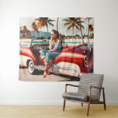 Girl with Car タペストリー (インサイチュ(横))