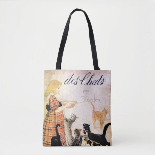 Girl with Cats, Alexandre Steinlen トートバッグ