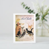 Girl with Cats, Alexandre Steinlen ポストカード (スタンド正面)