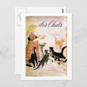 Girl with Cats, Alexandre Steinlen ポストカード (正面/裏面)
