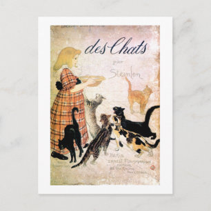 Girl with Cats, Alexandre Steinlen ポストカード