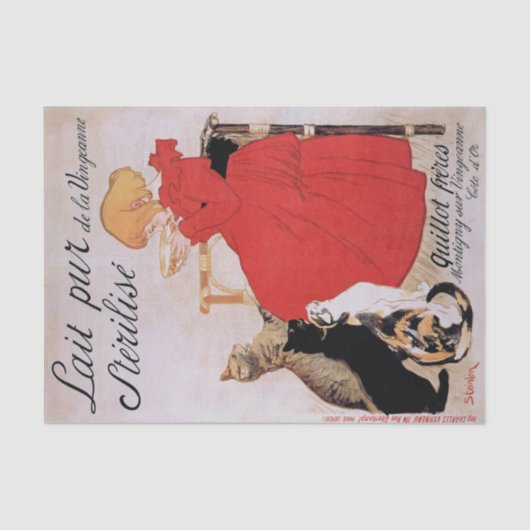 Girl with Cats, Alexandre Steinlen 薄葉紙 (正面)