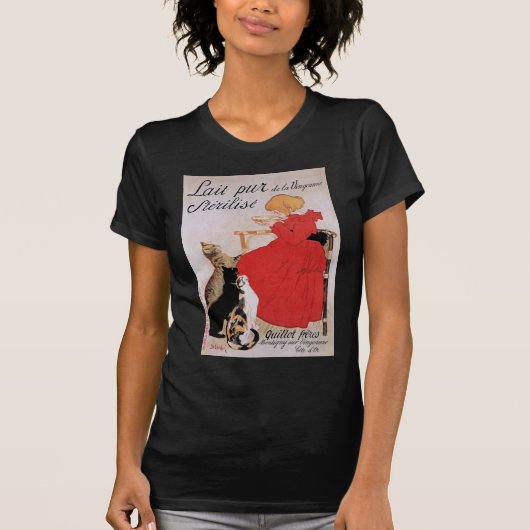 Girl with Cats, Alexandre Steinlen Tシャツ (正面)
