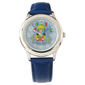 Girl with Christmas gift box  腕時計