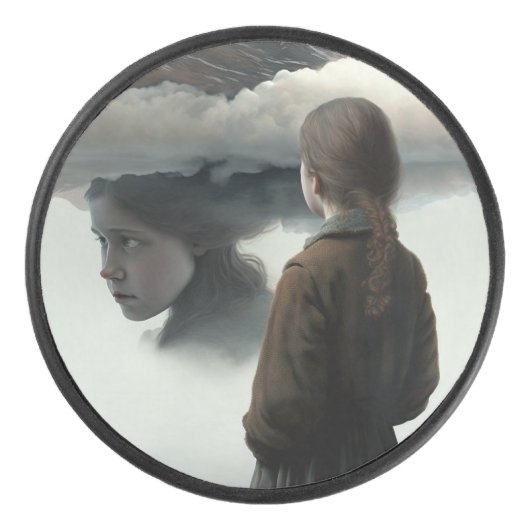 Girl with clouds アイスホッケーパック (正面)