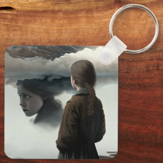 Girl with clouds キーホルダー (裏面)