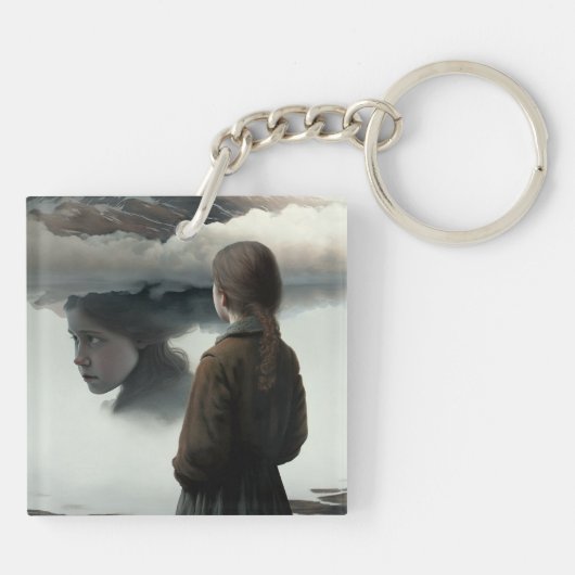 Girl with clouds キーホルダー (裏面)