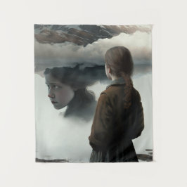 Girl with clouds タペストリー