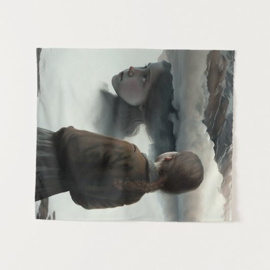 Girl with clouds タペストリー (正面(横))