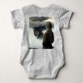 Girl with clouds ベビーボディスーツ (裏面)