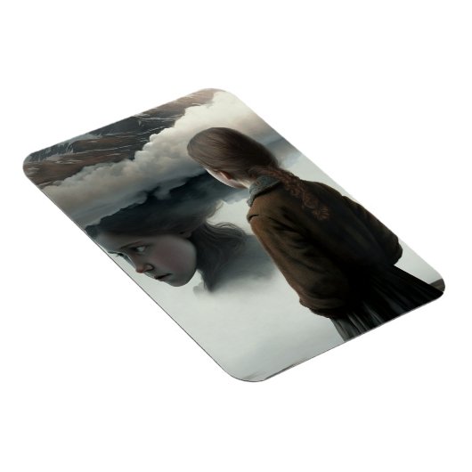 Girl with clouds マグネット (右側)