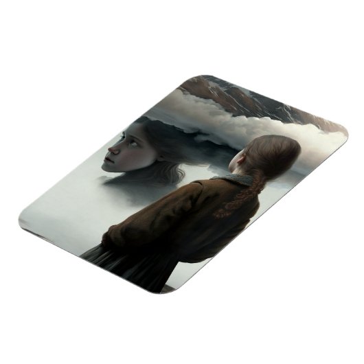 Girl with clouds マグネット (左側)