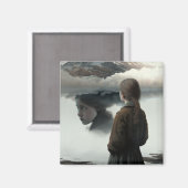 Girl with clouds マグネット (正面/裏面)