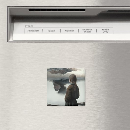 Girl with clouds マグネット (インサイチュ (食洗機))