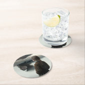 Girl with clouds ラウンドペーパーコースター (インサイチュ)