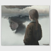 Girl with clouds ラッピングペーパー (フラット)