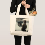 Girl with clouds ラージトートバッグ (正面(商品))