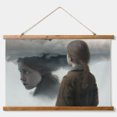 Girl with clouds 吊り下げ型タペストリー (正面)