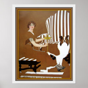 「Girl With Collie」デコプリントby Cole Phillips ポスター