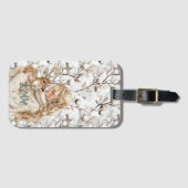 Girl with Deer Christmas ラゲッジタグ (正面横)