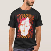 Girl With Eye On Hand Psychedelic Hypnotic Backgro Tシャツ (正面)