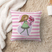 Girl With Flowers クッション (ブランケット)