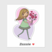 Girl With Flowers シール (シート)