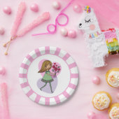 Girl With Flowers ペーパープレート (パーティー)